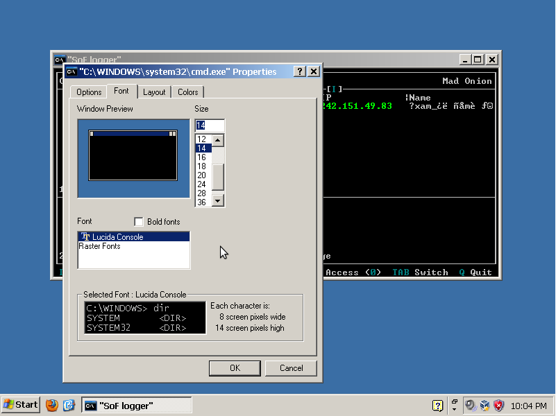 SoF logger window configuration 3